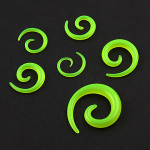 Glow in the dark spiral flesh tunnel