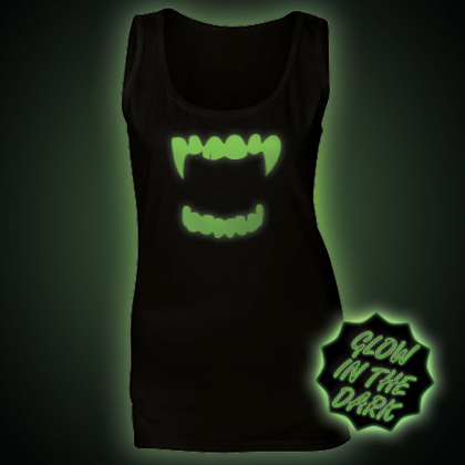 Glow in the dark Vampire Teeth Women's Vest
