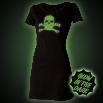 Glow in the dark Skull T-shirt Dress