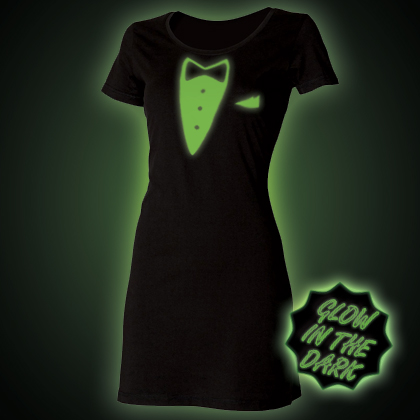 Glow in the dark Tuxedo T-Shirt Dress