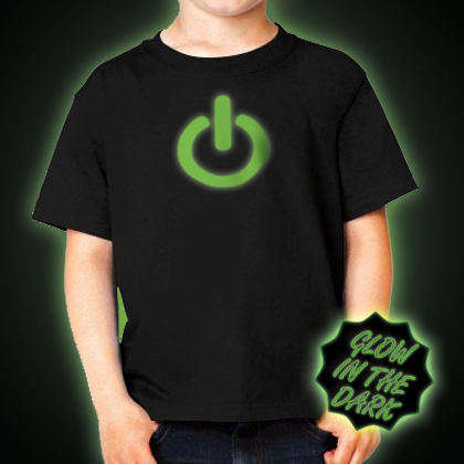 Glow in the dark Power Button Children's Fit T-Shirt