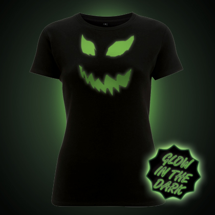 Glow in the dark Scary Pumpkin women's t-shirt
